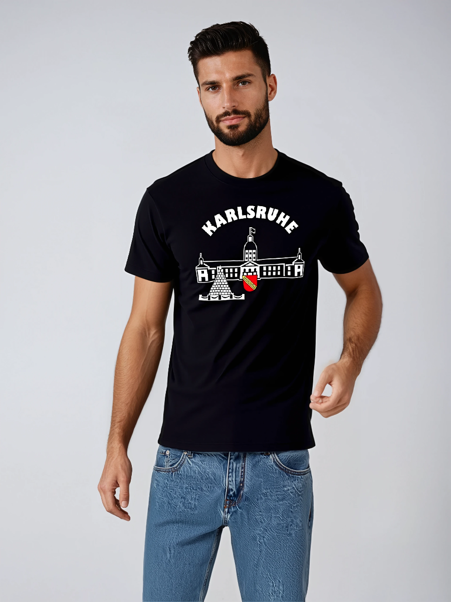 T-Shirt "Karlsruhe - Schloss & Pyramide" schwarz