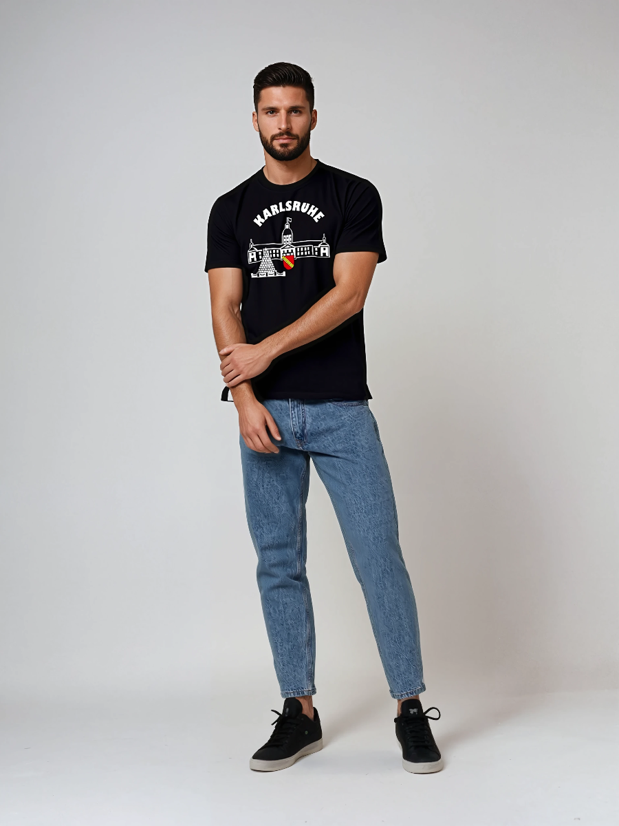 T-Shirt "Karlsruhe - Schloss & Pyramide" schwarz