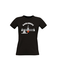 Girly-Shirt "Karlsruhe - Schloss & Pyramide" schwarz