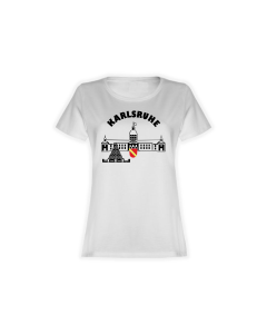 Girly-Shirt "Karlsruhe - Schloss & Pyramide" weiss