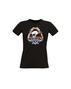 Girly-Shirt "Karlsruhe - Totenkopf mit Rosen"