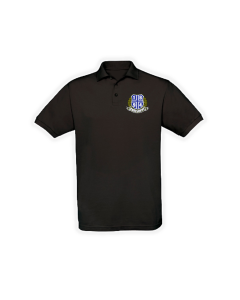 Besticktes Polo-Shirt "1894-Logo + Banderole & Kranz" schwarz