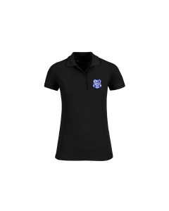 Besticktes Girly Polo-Shirt "1894-Logo" schwarz