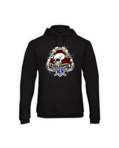 Girly Kapuzen Sweat-Shirt "Karlsruhe - Totenkopf mit Rosen"