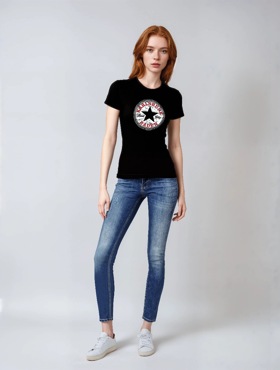 Girly-Shirt "Karlsruhe - Best City" schwarz