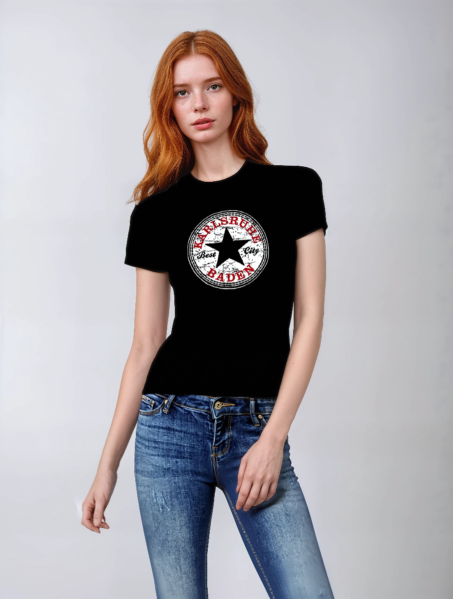Girly-Shirt "Karlsruhe - Best City" schwarz