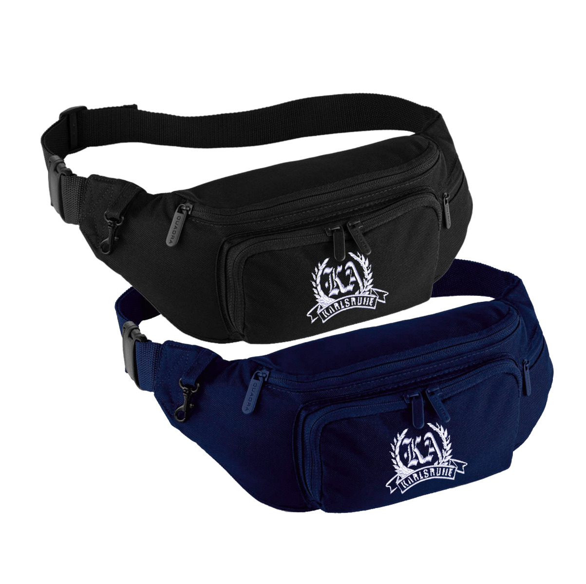 Bestickte Bauchtasche "Karlsruhe - Kranz + Banderole" groß