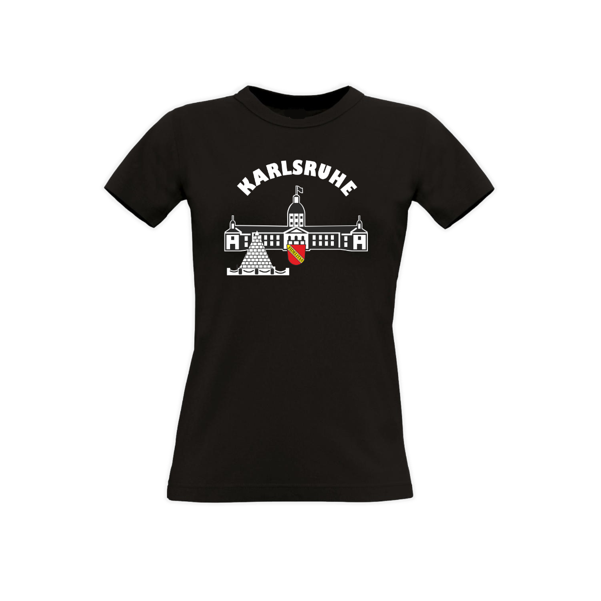 Girly-Shirt "Karlsruhe - Schloss & Pyramide" schwarz