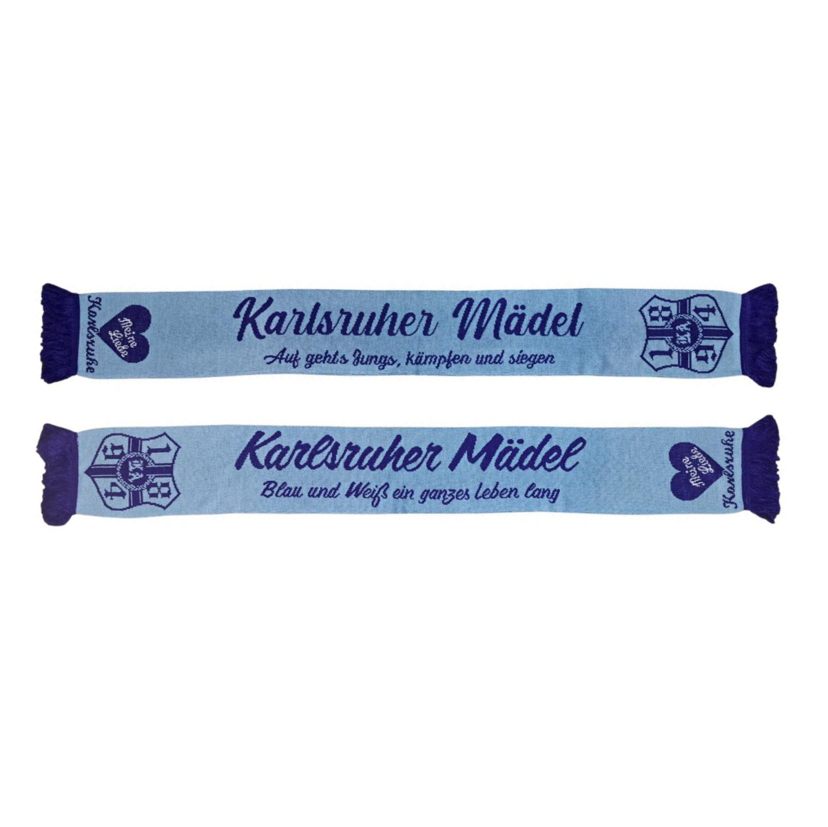 Jacquardschal „Karlsruher Mädel" hellblau