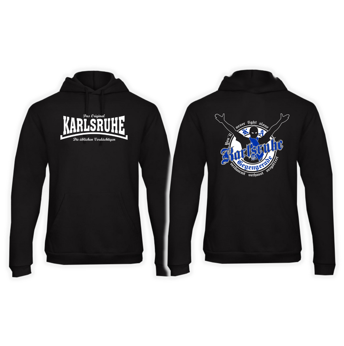Kapuzen Sweat-Shirt "Karlsruhe, die üblichen Verdächtigen - Fighter"