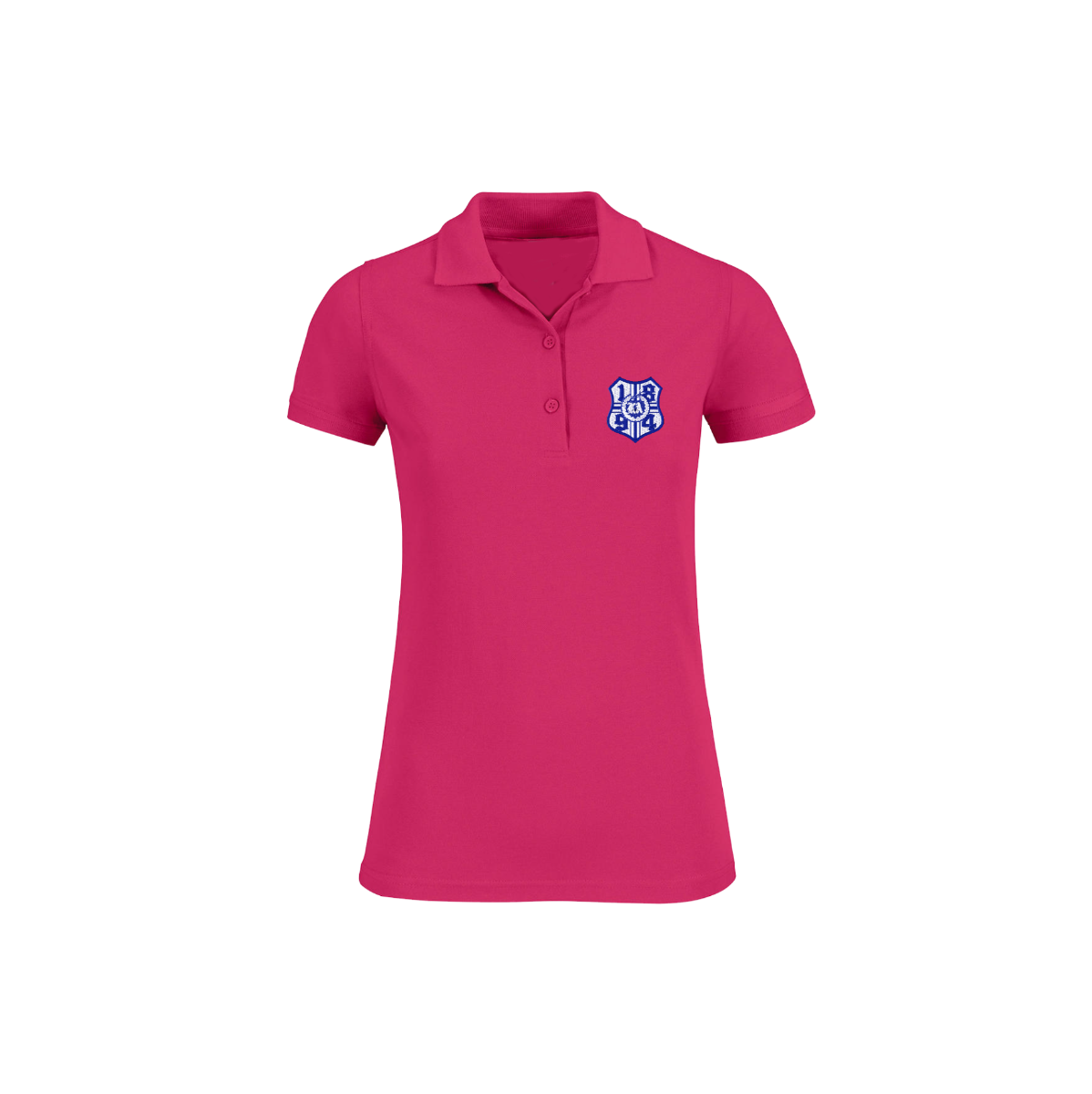 Besticktes Girly Polo-Shirt "1894-Logo" fuchsia