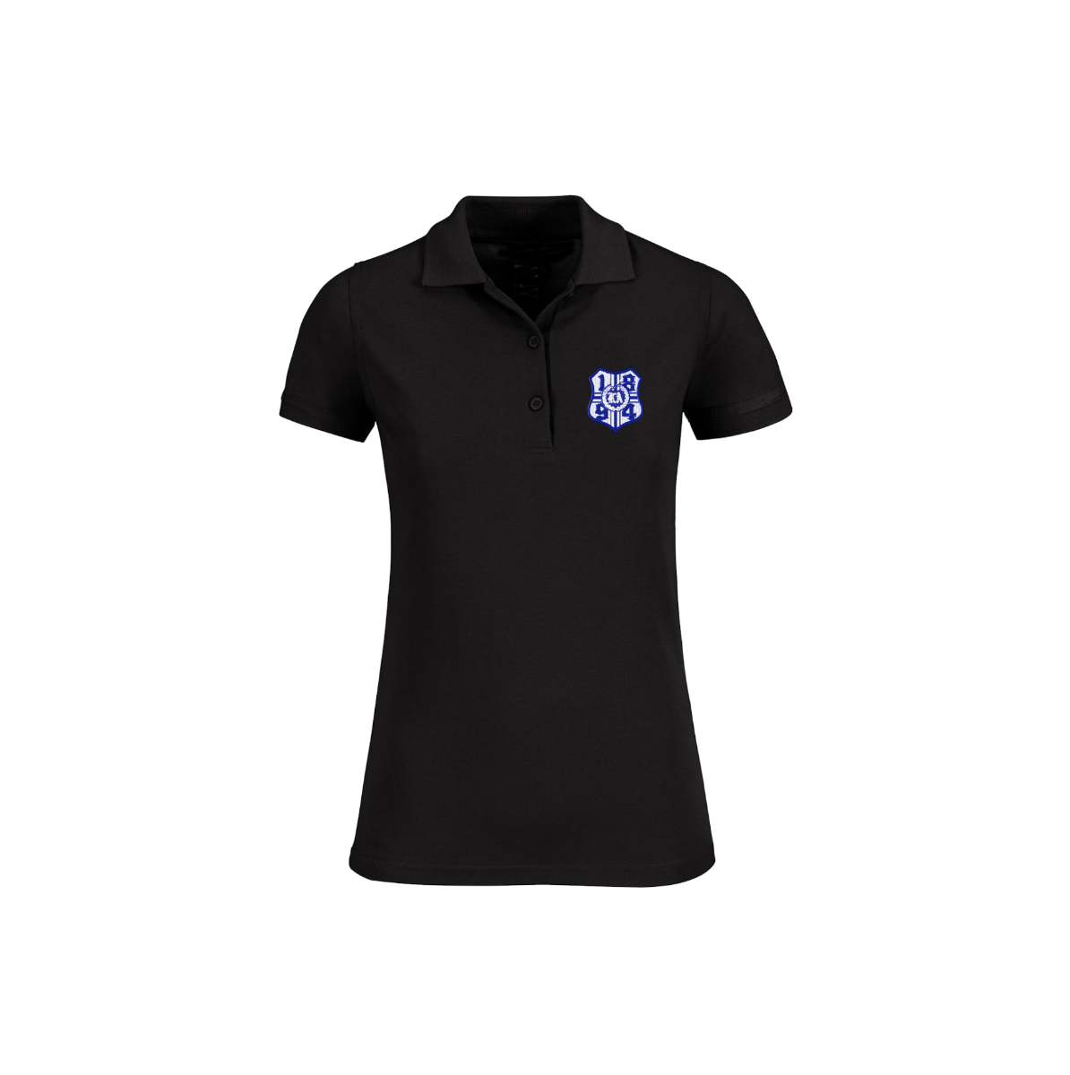 Besticktes Girly Polo-Shirt "1894-Logo" schwarz