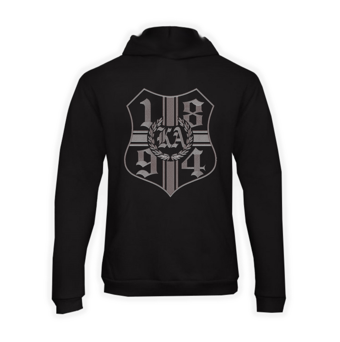 Besticktes Kapuzen Sweat-Shirt „Karlsruhe - 1894“ schwarz