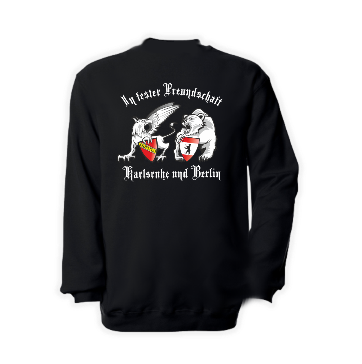 Sweat-Shirt "Karlsruhe & Berlin - In fester Freundschaft" schwarz