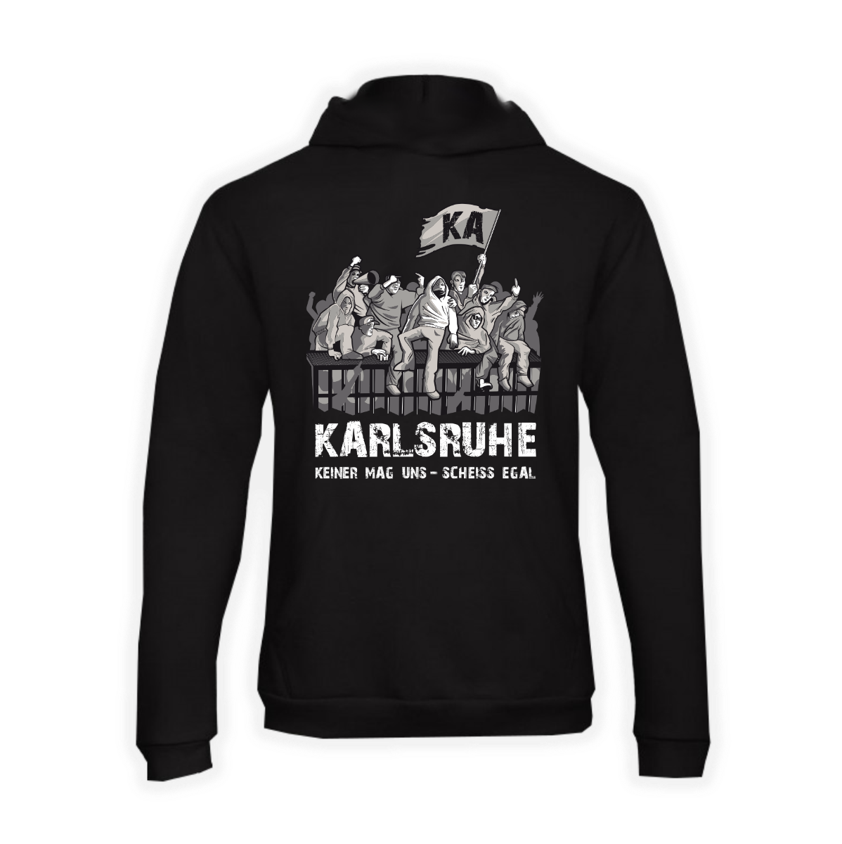 Kapuzen Sweat-Shirt "Karlsruhe, für immer treu - Keiner mag uns, scheissegal"