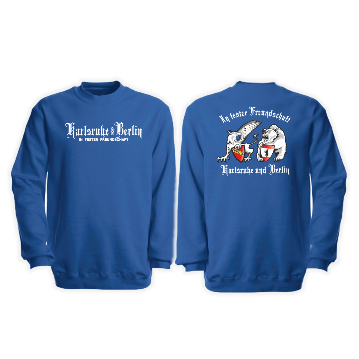 Sweat-Shirt "Karlsruhe & Berlin - In fester Freundschaft" royal