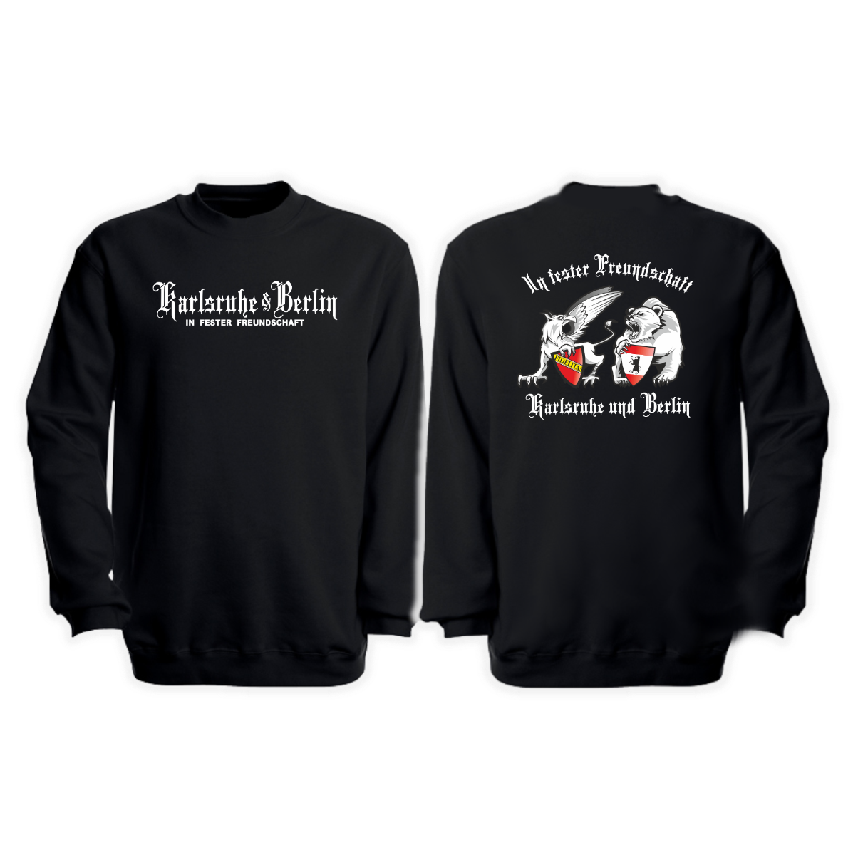 Sweat-Shirt "Karlsruhe & Berlin - In fester Freundschaft" schwarz