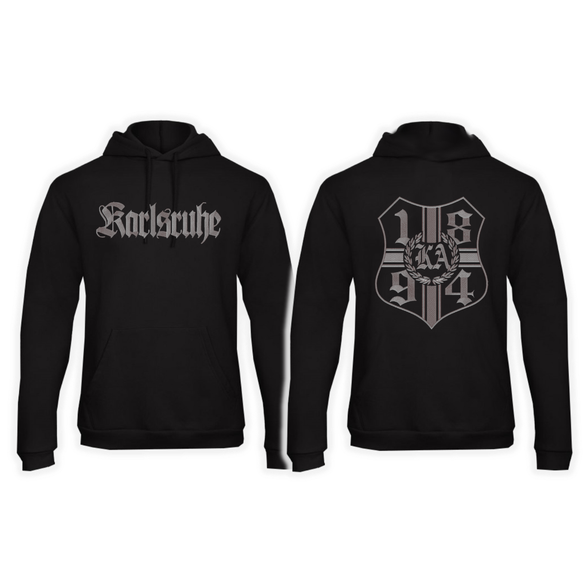 Besticktes Kapuzen Sweat-Shirt „Karlsruhe - 1894“ schwarz