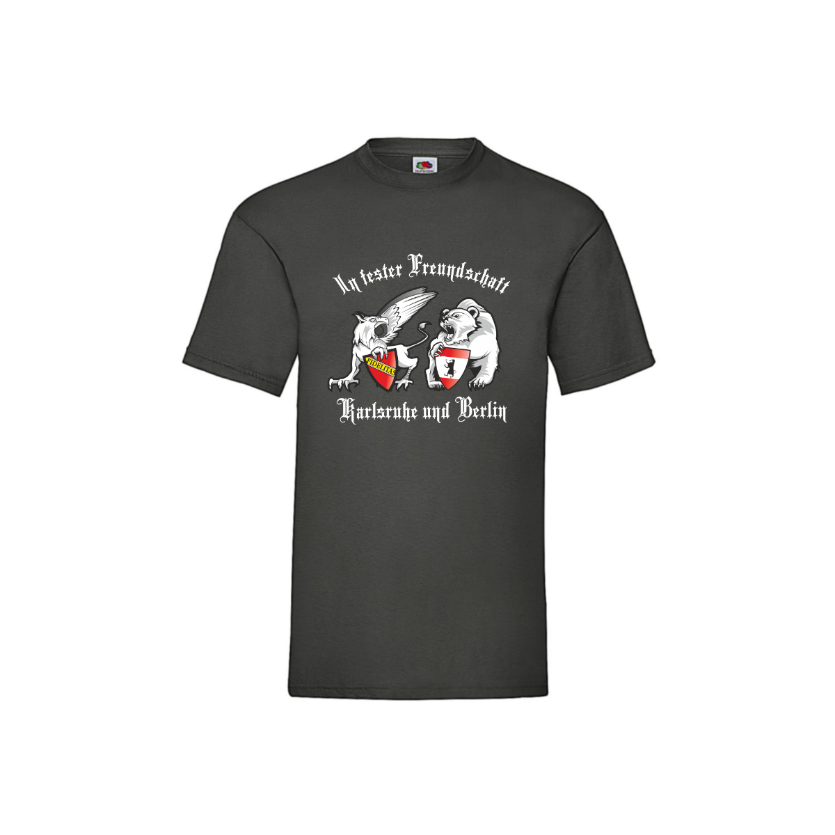 T-Shirt "KARLSRUHE & BERLIN - IN FESTER FREUNDSCHAFT" grau
