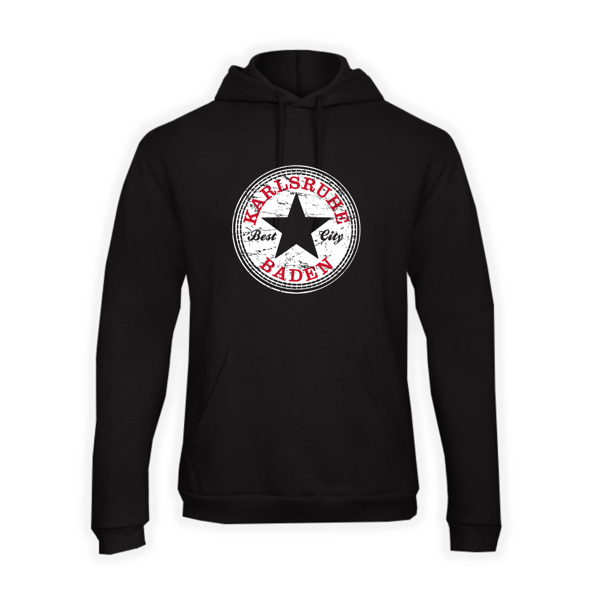 Girly Kapuzen Sweat-Shirt "Karlsruhe - Best City" schwarz