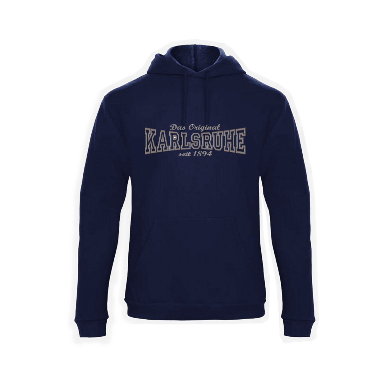 Besticktes Kapuzen Sweat-Shirt "Karlsruhe, das Original - 1894“ navy