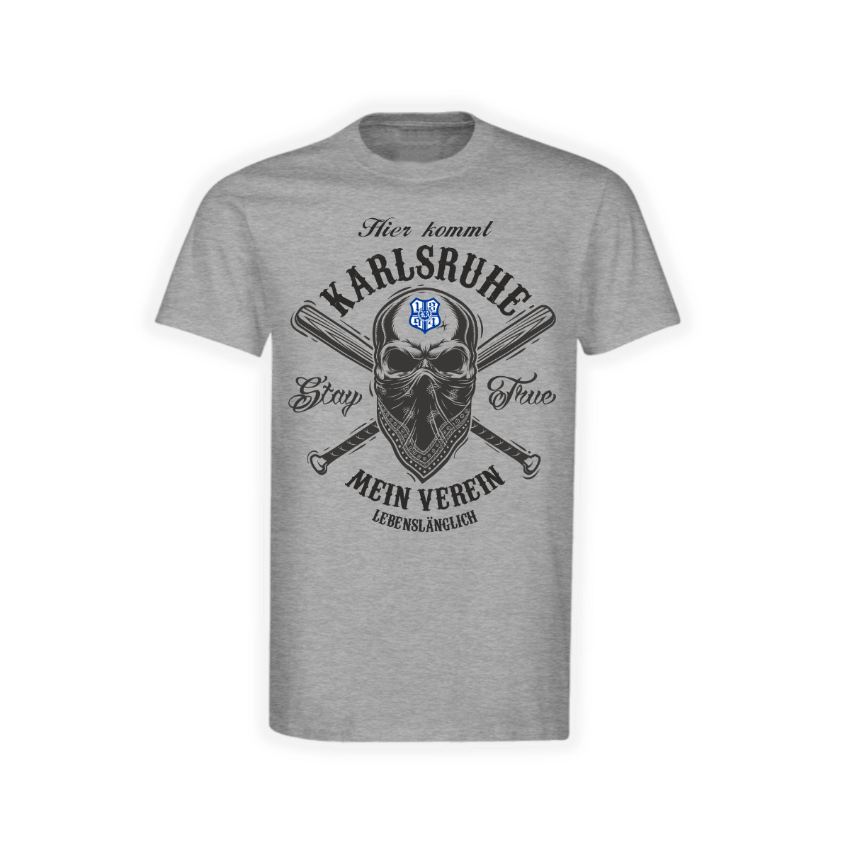 T-Shirt "Karlsruhe - Lebenslänglich" grau