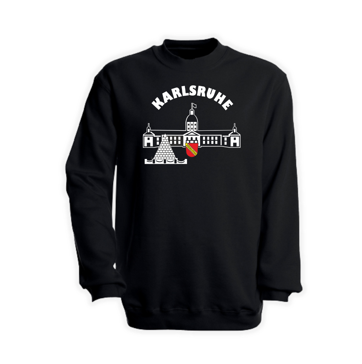Sweat-Shirt "Karlsruhe - Schloss & Pyramide" schwarz