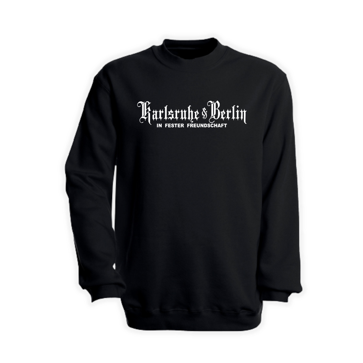 Sweat-Shirt "Karlsruhe & Berlin - In fester Freundschaft" schwarz