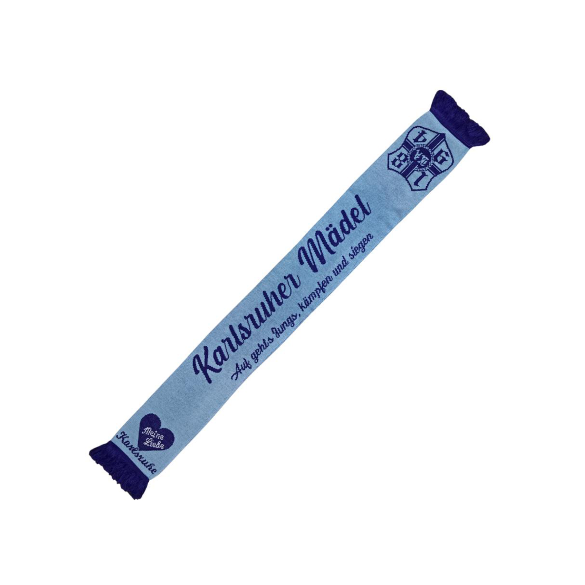 Jacquardschal „Karlsruher Mädel" hellblau