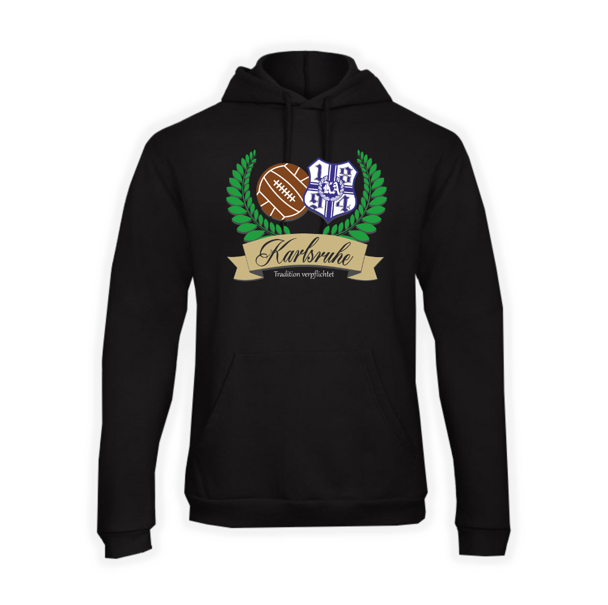 Kapuzen Sweat-Shirt "Karlsruhe - Tradition verpflichtet" schwarz