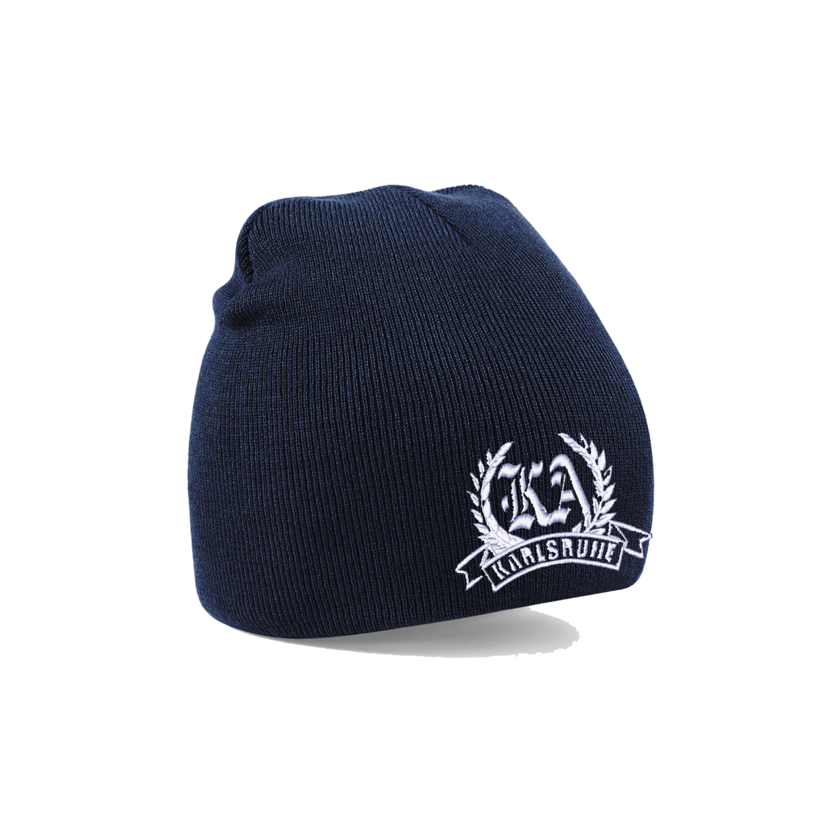 Wollmütze "Karlsruhe - Kranz + Banderole" navy