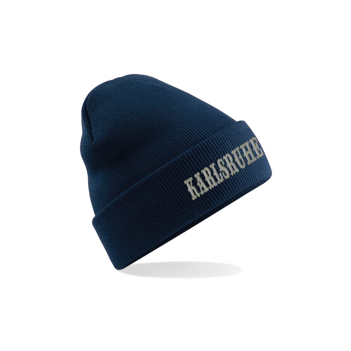 Wollmütze mit Krempe "Karlsruhe silber" navy