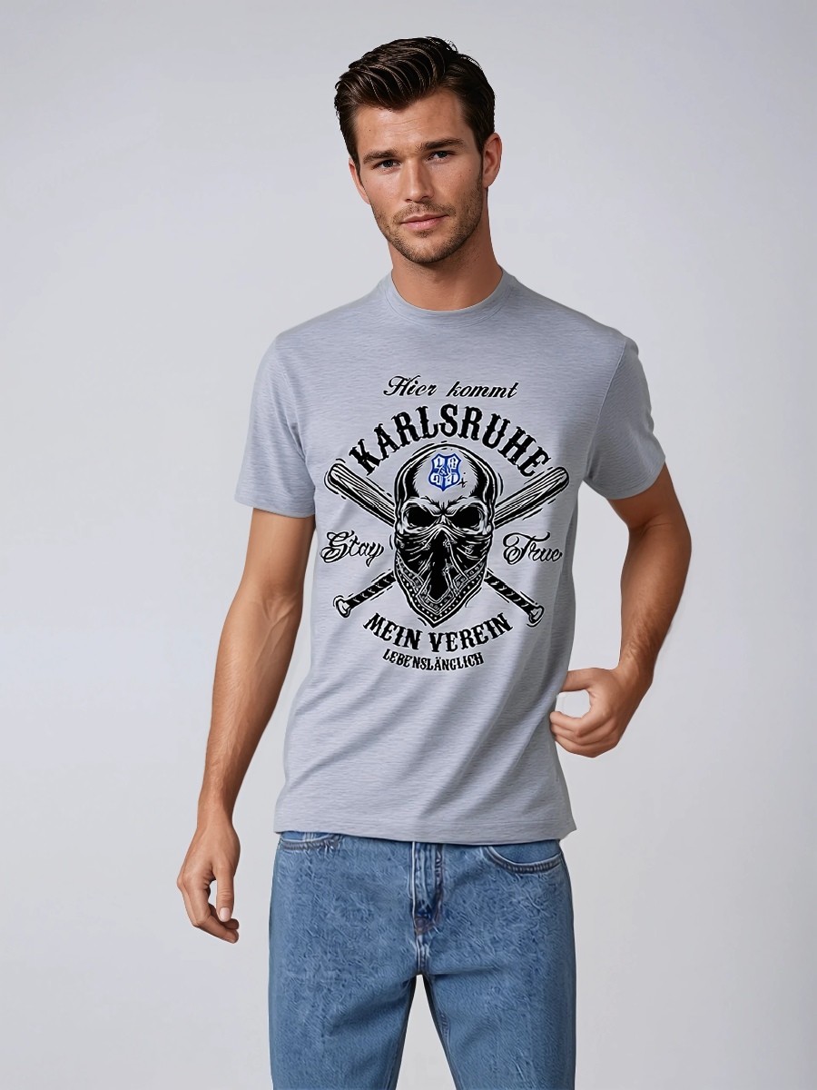T-Shirt "Karlsruhe - Lebenslänglich" grau