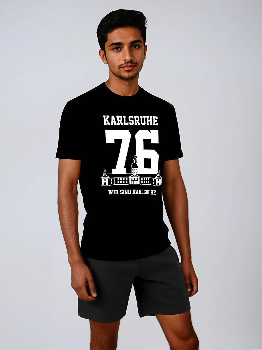 T-Shirt „76 – Wir sind Karlsruhe“, schwarz